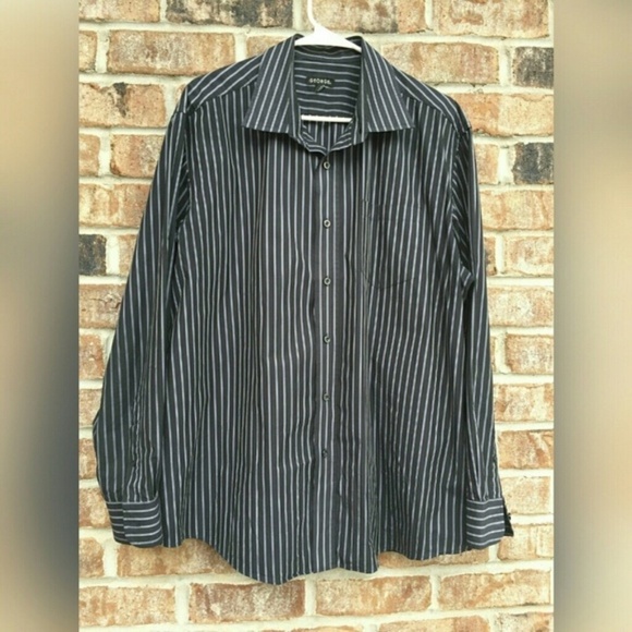 George Men’s Striped Button Down Shirt XL - Picture 1 of 4